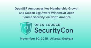 Lee más sobre el artículo 
<span class="bsf-rt-reading-time"><span class="bsf-rt-display-label" prefix="Tiempo de lectura"></span> <span class="bsf-rt-display-time" reading_time="1"></span> <span class="bsf-rt-display-postfix" postfix="mins"></span></span><!-- .bsf-rt-reading-time -->OpenSSF anuncia crecimiento clave de membresía y ganadores del premio Golden Egg en Open Source SecurityCon North America